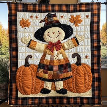 Pumpkin Scarecrow Quilted Blanket Autumn Bed Throw Gifts For People Who Like Skulls - Marykun