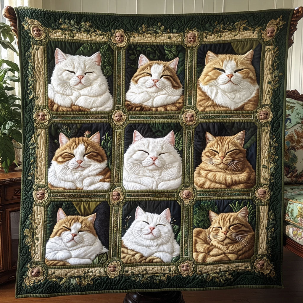 Purring Grounds Quilted Blanket Winter Decor Blanket Best Gifts For Elephant Lovers - Marykun