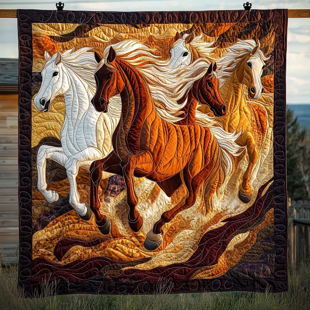Radiant Horse Quilted Blanket Christmas Room Decor Christian Present Ideas - Marykun