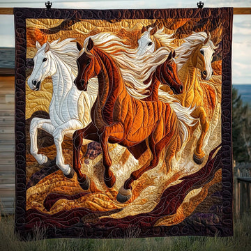 Radiant Horse Quilted Blanket Christmas Room Decor Christian Present Ideas - Marykun
