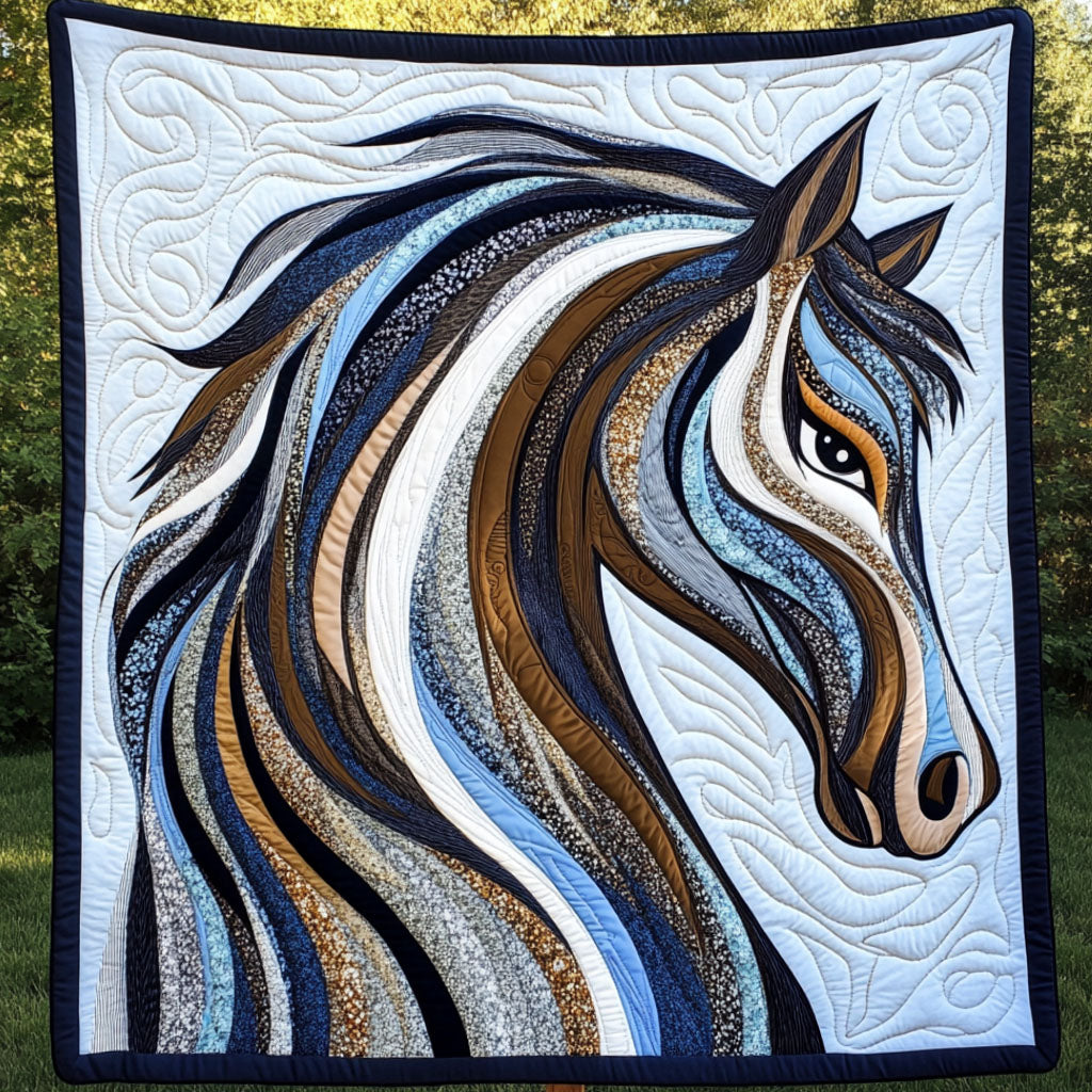 Raging Fury Quilted Blanket Cool Throw Blanket Valentines Gifts For Horse Lovers - Marykun