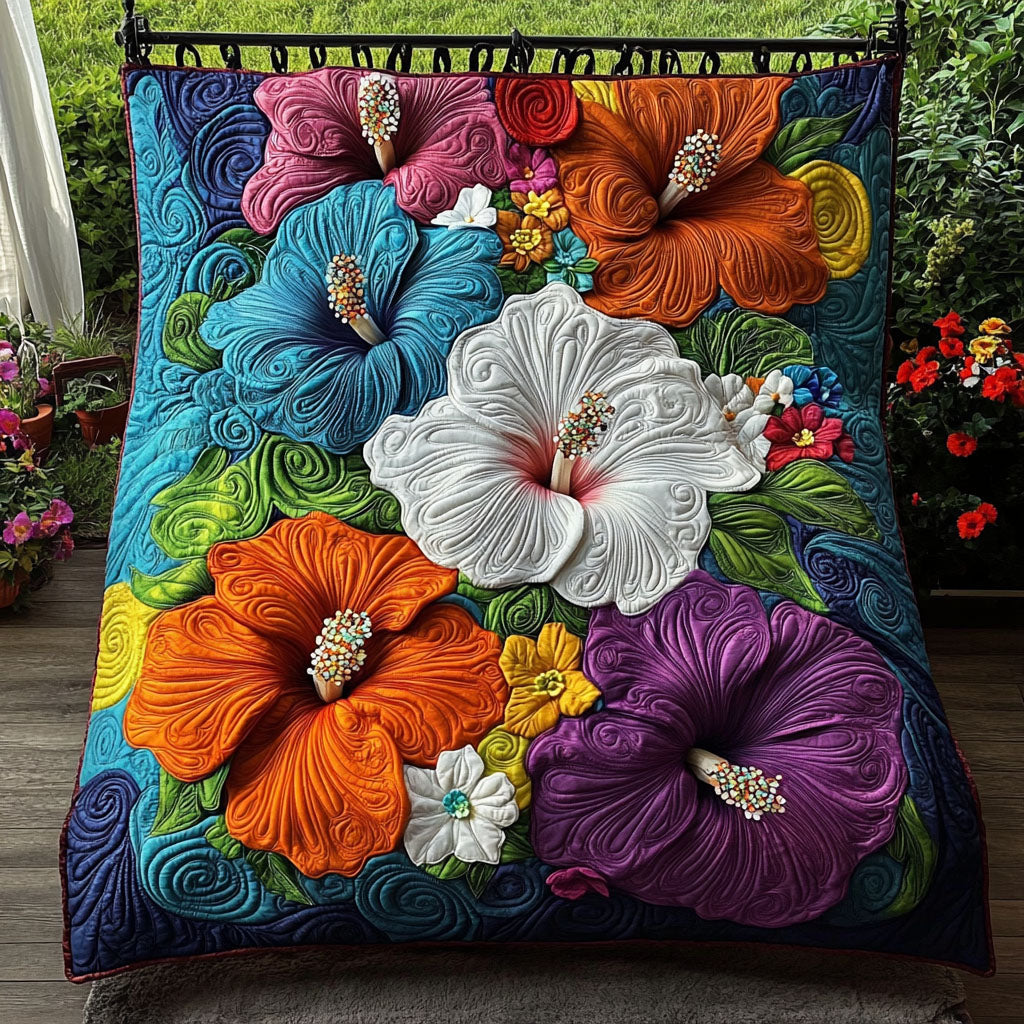 Rainbow Garden Bliss Quilted Blanket Best Couch Throw Blanket Gifts For Flower Enthusiasts - Marykun