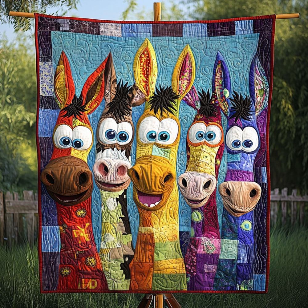 Rainbow Rascals Quilted Blanket Christmas Room Decor Donkey Present Ideas - Marykun
