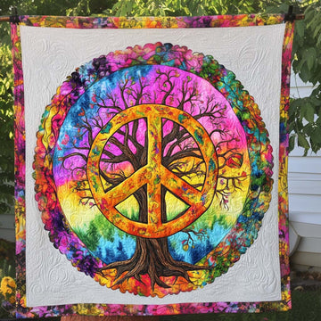 Rainbow Roots Quilted Blanket Christmas Bedroom Decor Black Cat Gift Ideas - Marykun