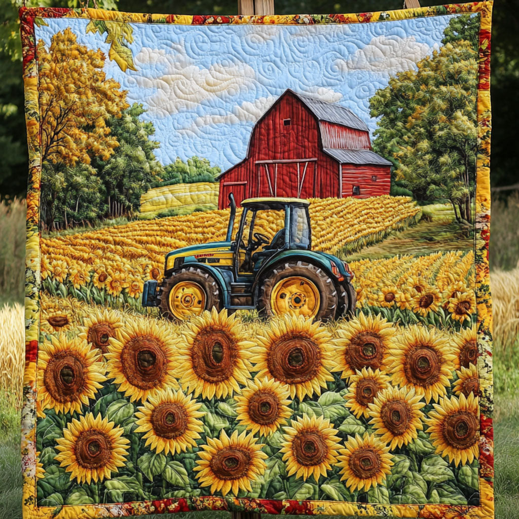 Red Barn Journey Quilted Blanket Best Throw Blanket Tractor Presents For Adults - Marykun