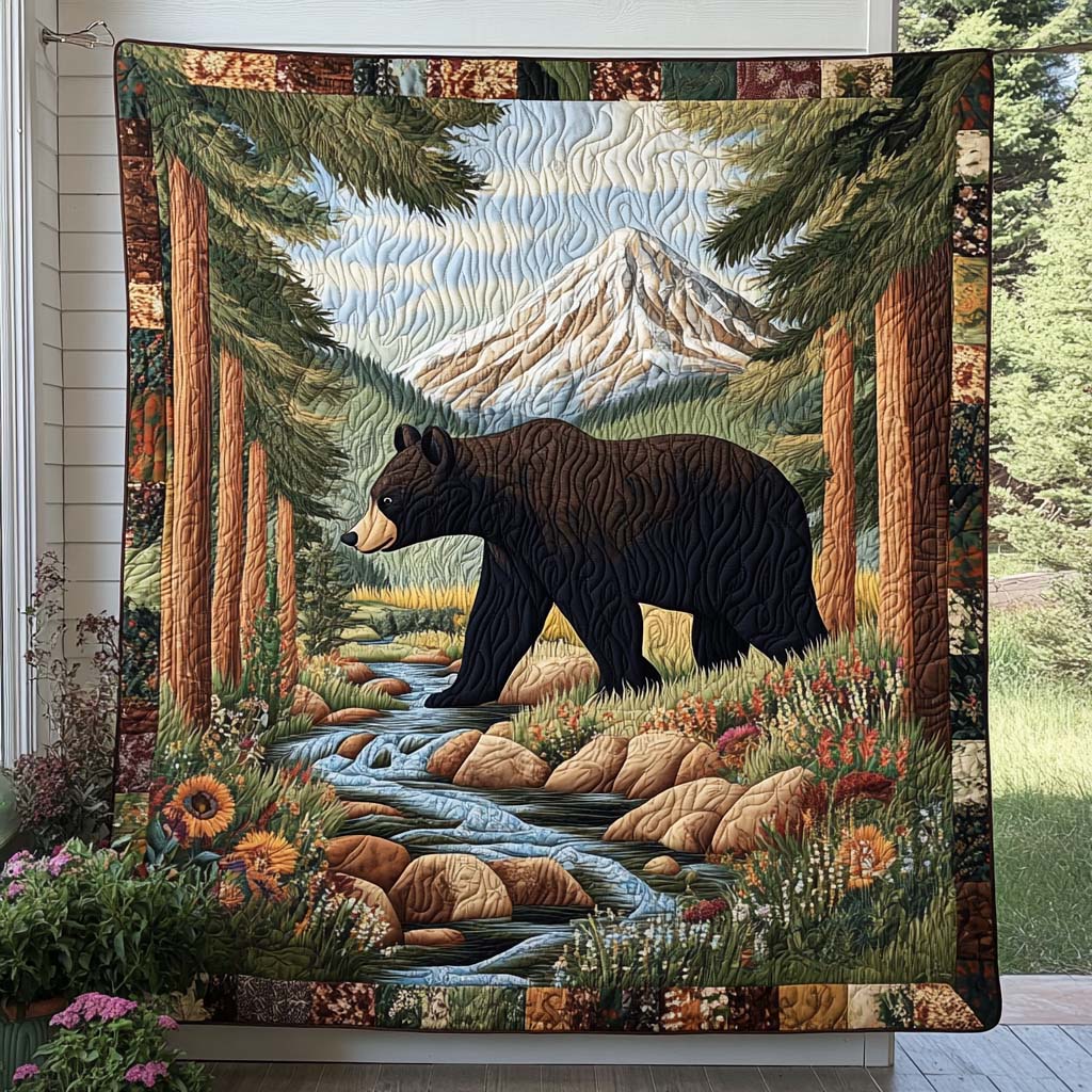 Riverwalk Bears Quilted Blanket Christmas Bedroom Decor Bear Gifts For Men - Marykun