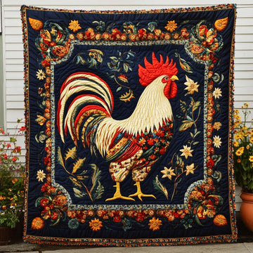 Rooster Parade Quilted Blanket Cool Throw Blanket African American Gifts For Her - Marykun