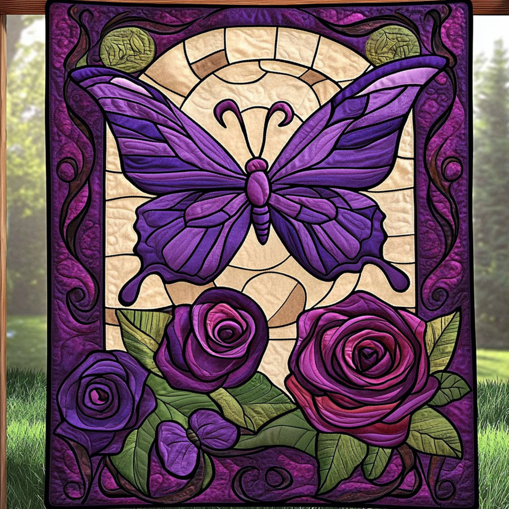 Rose Butterfly Quilted Blanket Cool Throw Blanket Butterfly Lovers Gifts Shop - Marykun