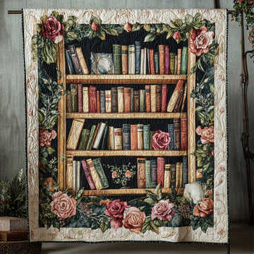 Rose Garden Library Quilted Blanket Cute Bedroom Ideas Christmas Presents For Book Lovers - Marykun