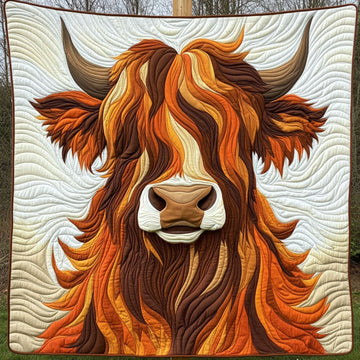 Rustic Highland Charm Quilted Blanket Best Throw Blanket Highland Cow Gift Ideas - Marykun