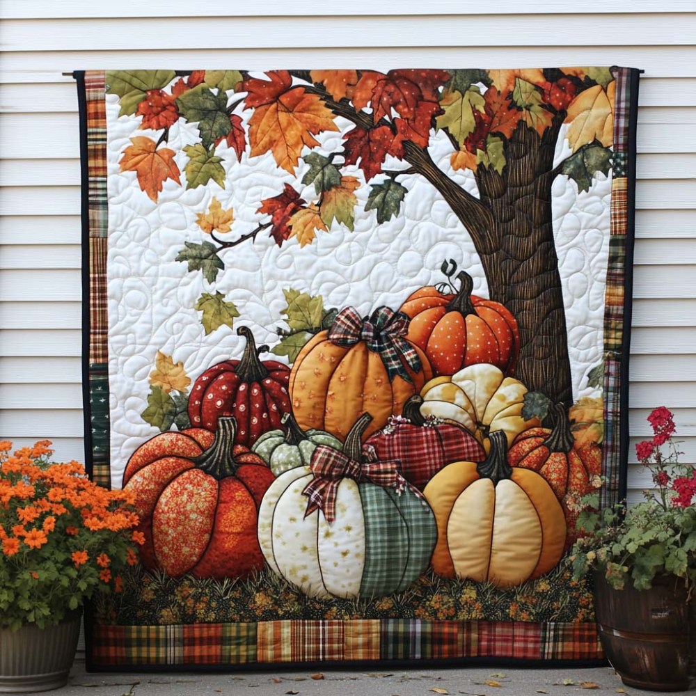 Rustic Pumpkin Lane Quilted Blanket Fall Theme Throw Blanket Sea Turtle Themed Gifts - Marykun