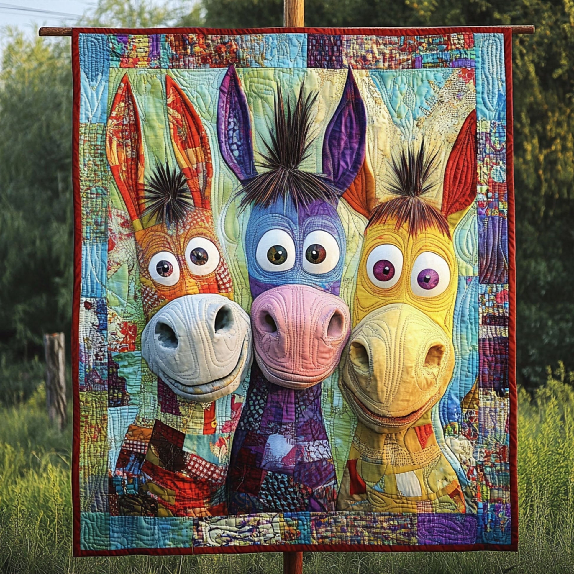 Sassy Saddlebacks Quilted Blanket Christmas Bedroom Decor Gifts For Donkey Lovers - Marykun