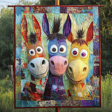 Sassy Saddlebacks Quilted Blanket Christmas Bedroom Decor Gifts For Donkey Lovers - Marykun