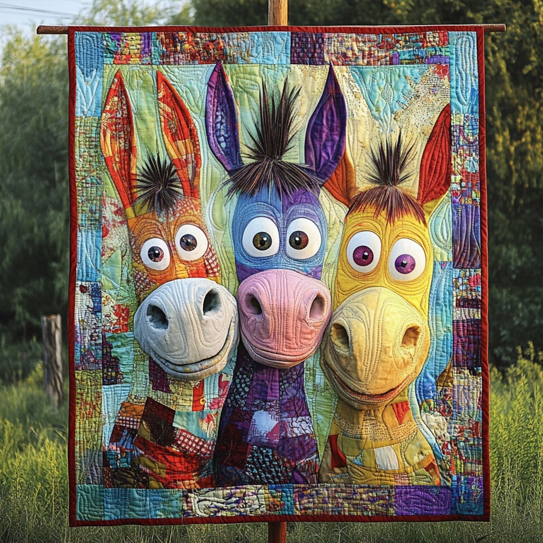Sassy Saddlebacks Quilted Blanket Christmas Bedroom Decor Gifts For Donkey Lovers - Marykun