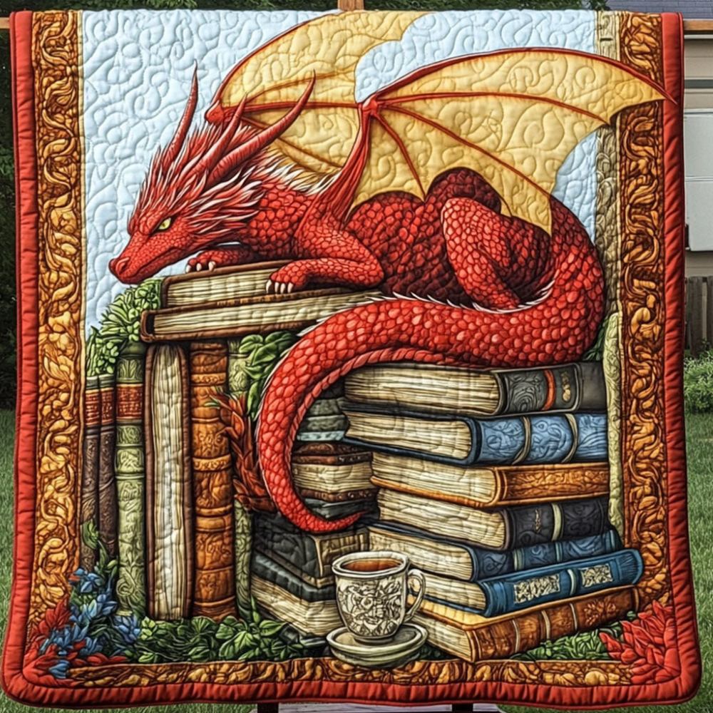 Scarlet Brew Keeper Quilted Blanket Christmas Throw Blanket Great Dragon Lover Gifts - Marykun