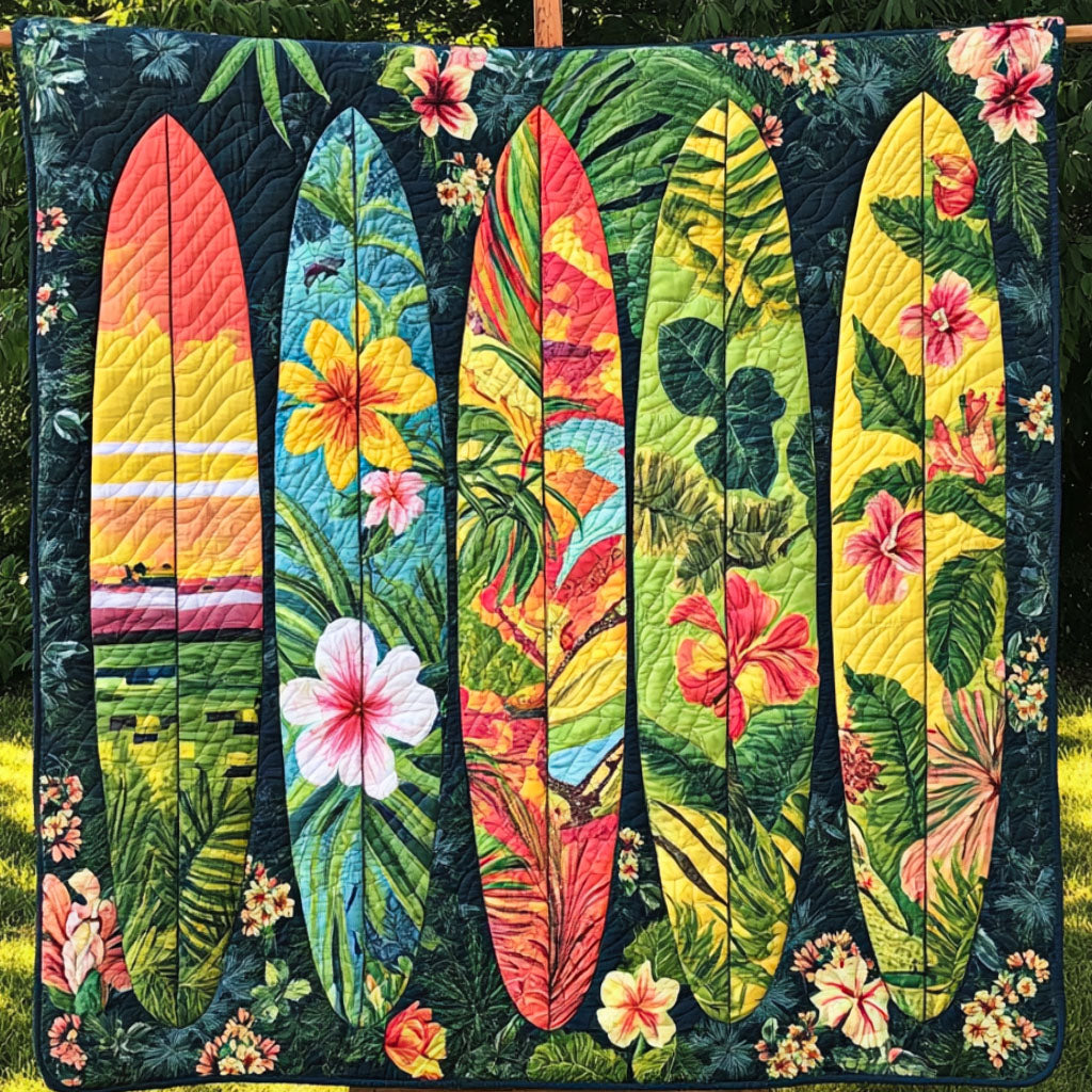 Seaside Dreams Quilted Blanket Bed Christmas Decor Gift Ideas For Surfers - Marykun