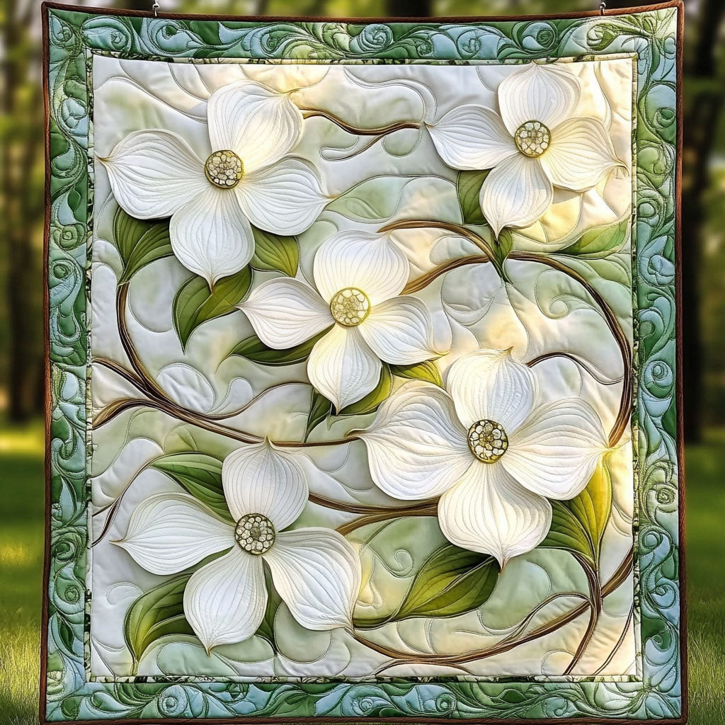 Serene Blossoms Quilted Blanket Cute Throw Blanket Presents For Flower Lovers - Marykun