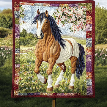 Serene Gallop Quilted Blanket Xmas Holiday Best Gifts For Horse People - Marykun