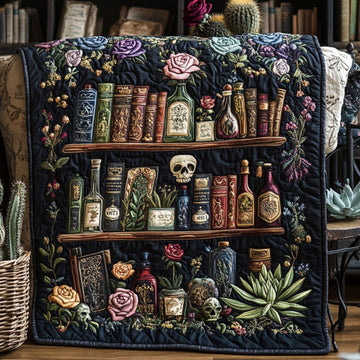 Shelves of Time Quilted Blanket Nice Throw Blanket Unusual Book Gifts Items - Marykun