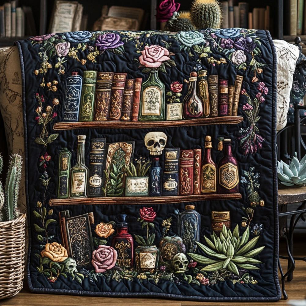 Shelves of Time Quilted Blanket Nice Throw Blanket Unusual Book Gifts Items - Marykun