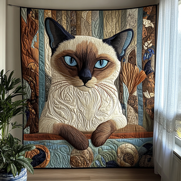 Siamese Cat Grace Quilted Blanket Nice Throw Blanket Cat Mom Gifts - Marykun