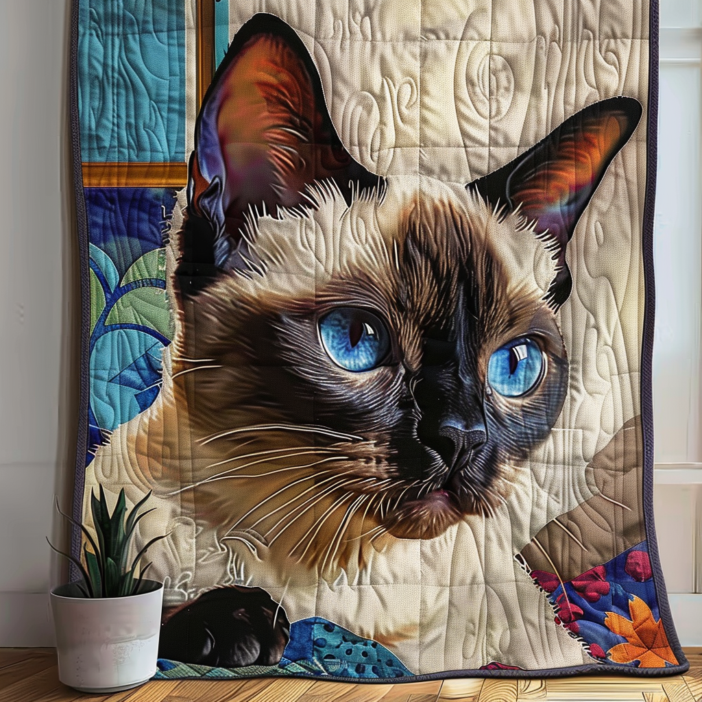 Siamese Cat Magic Quilted Blanket Bed Room Decor Cat Gifts For Cat Lovers - Marykun