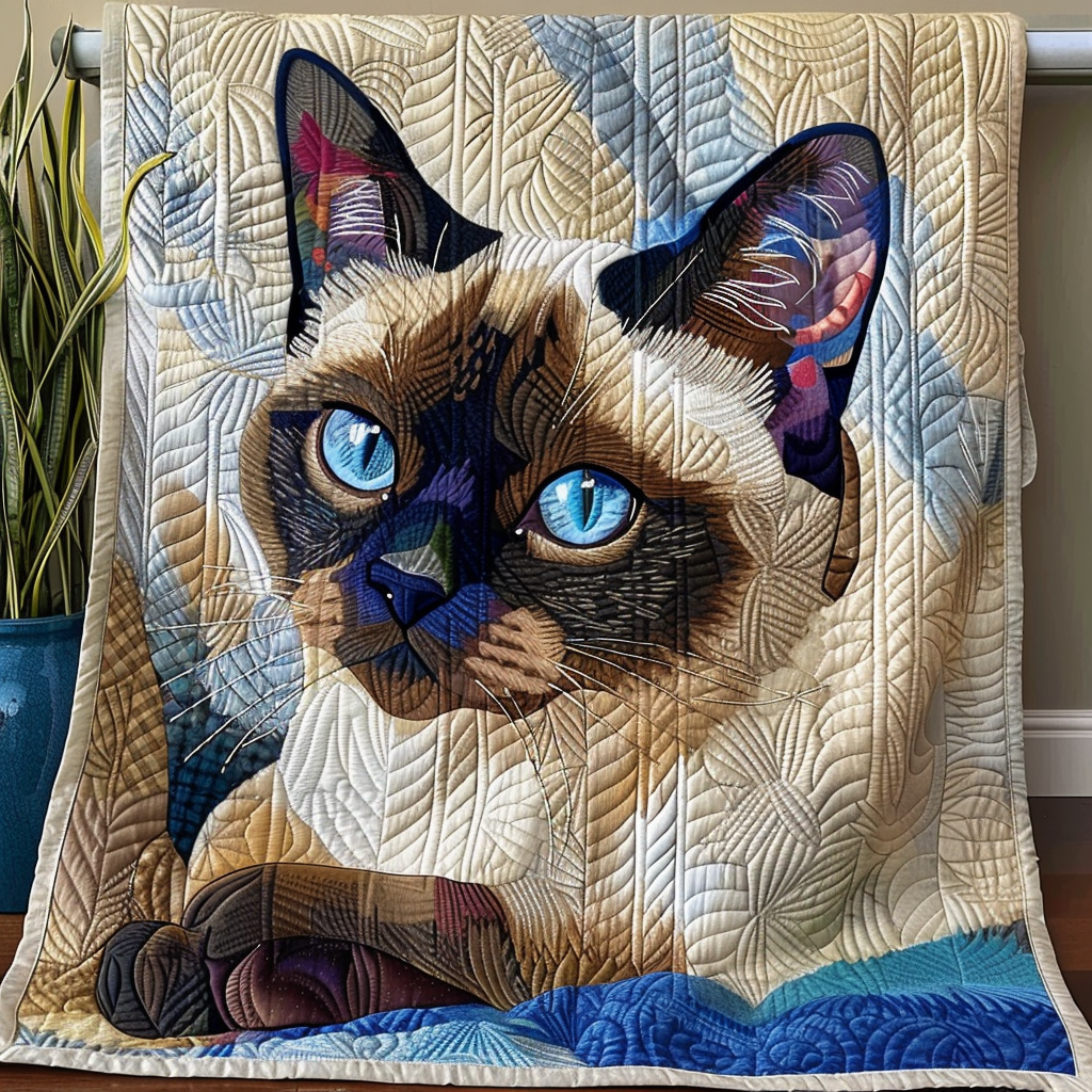 Siamese Cat Whispers Quilted Blanket Best Throw Blanket Best Unique Gifts For Elephant Lovers - Marykun