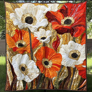 Silent Blossom Quilted Blanket Bedroom Decor Christmas Gifts For Poppy Lovers - Marykun