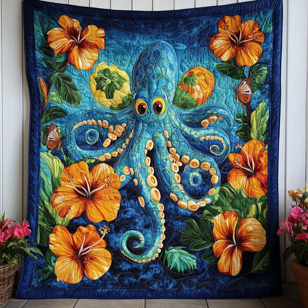 Silent Curls Quilted Blanket Christmas Room Decor Unique Octopus Gifts - Marykun