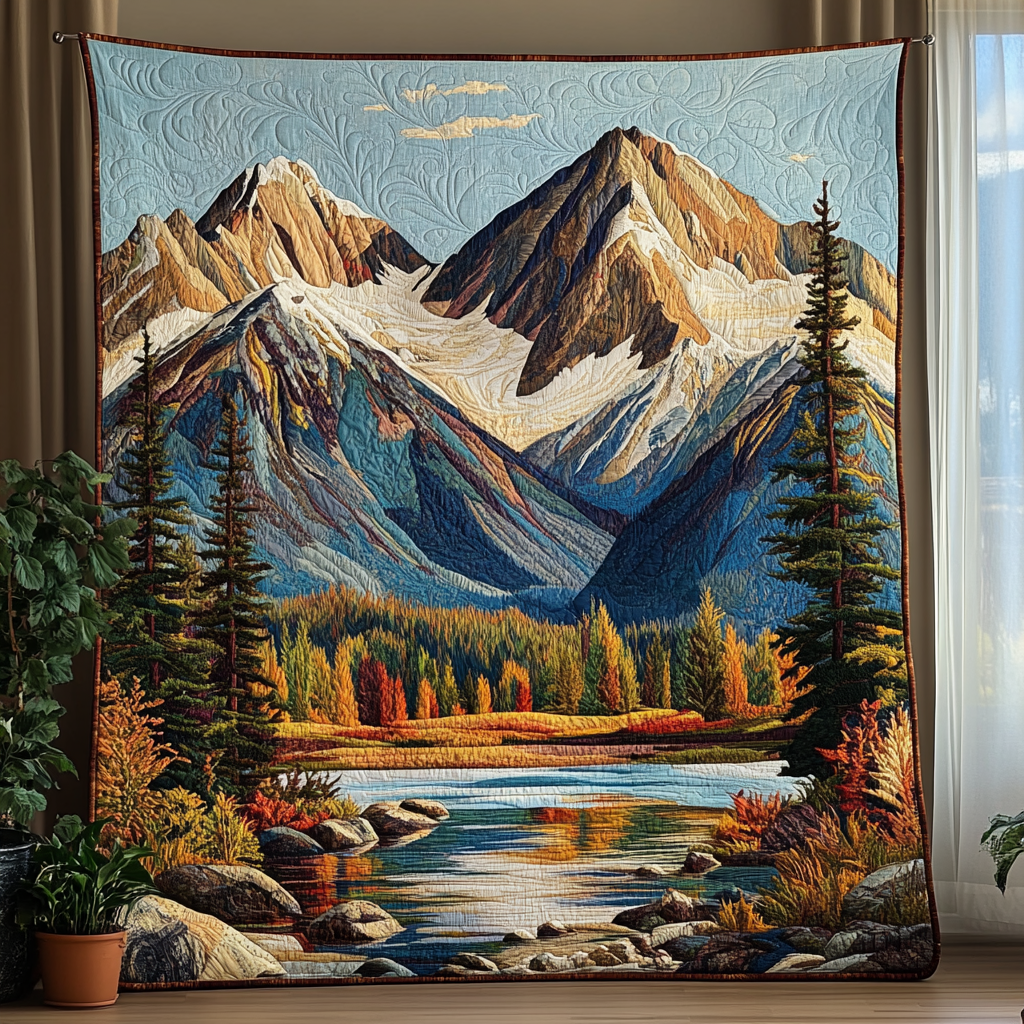 Silent Pines Quilted Blanket Christmas Holiday Christmas Gifts For Nature Lovers - Marykun