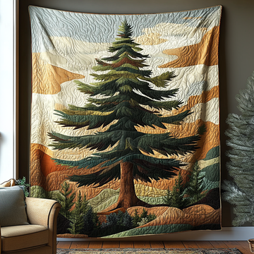 Silent Pines Quilted Blanket Home Bedding Decor Gift Ideas For Nature Lovers - Marykun