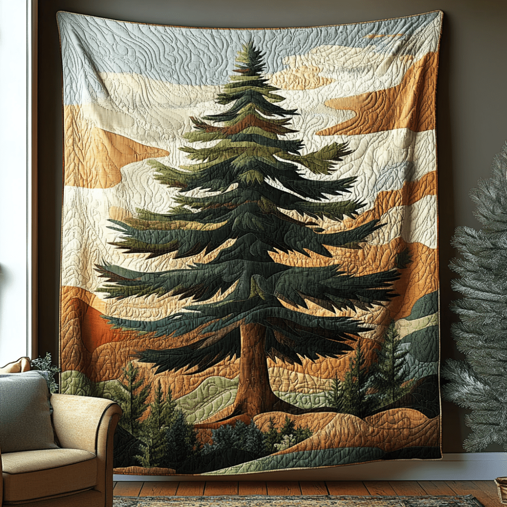 Silent Pines Quilted Blanket Home Bedding Decor Gift Ideas For Nature Lovers - Marykun