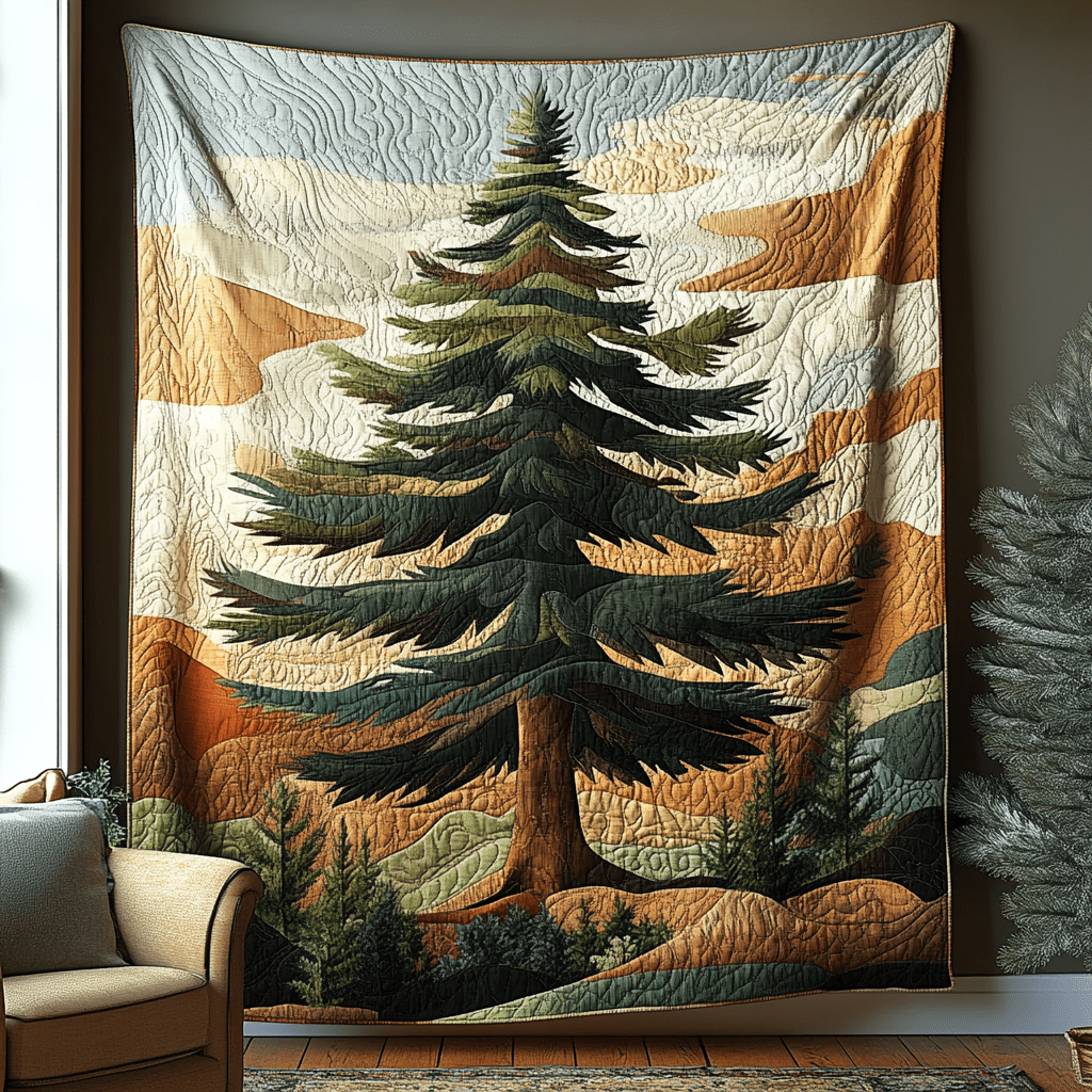 Silent Pines Quilted Blanket Home Bedding Decor Gift Ideas For Nature Lovers - Marykun