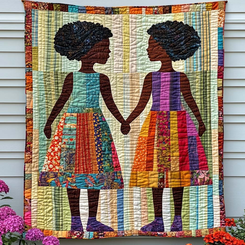 Sisterly Bond Quilted Blanket Xmas Holiday Zebra Themed Gifts - Marykun