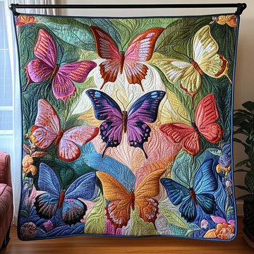 Soft Breeze Quilted Blanket Cute Throw Blanket Best Butterfly Lover Gifts For Her - Marykun