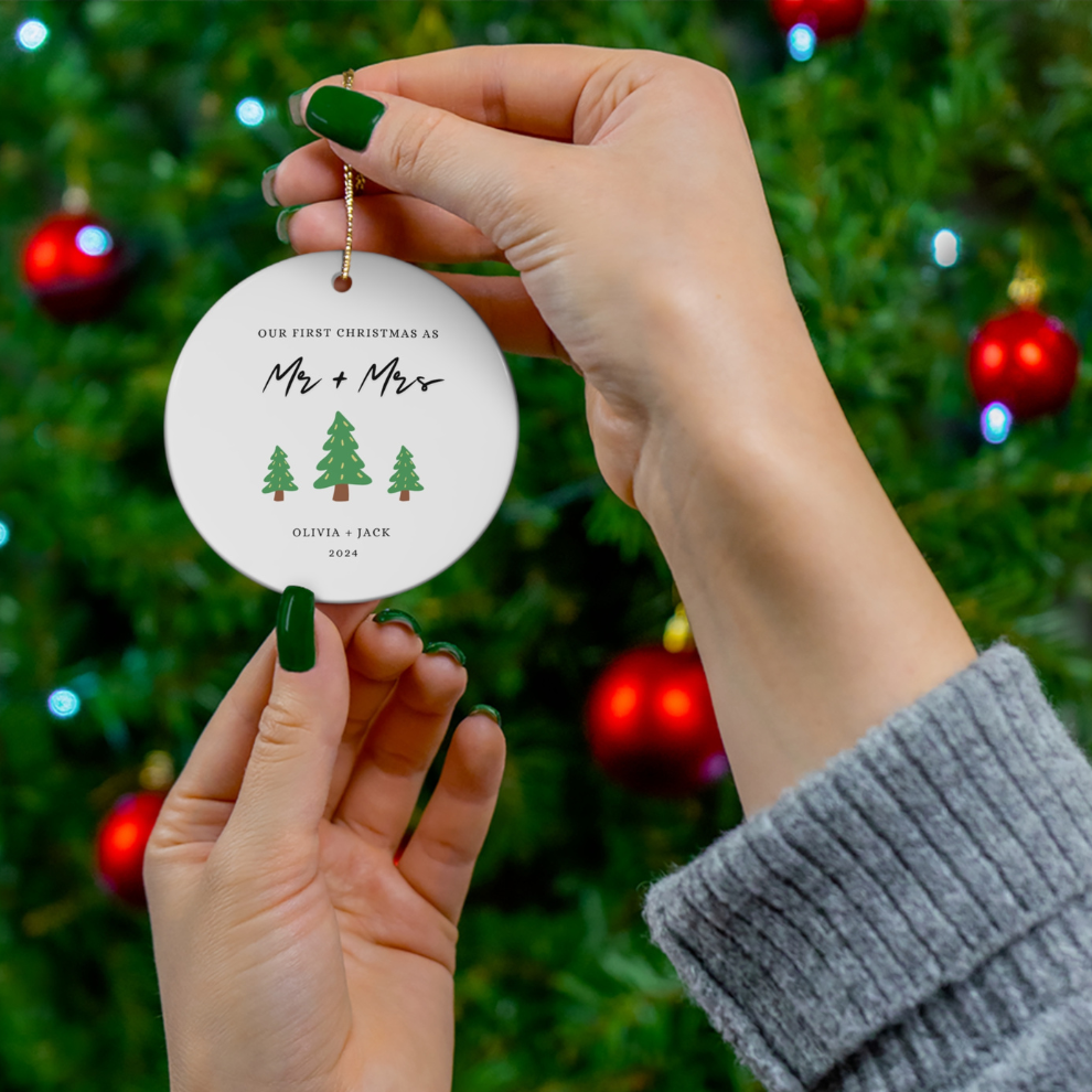 2025 Personalized First Christmas Married Ornament