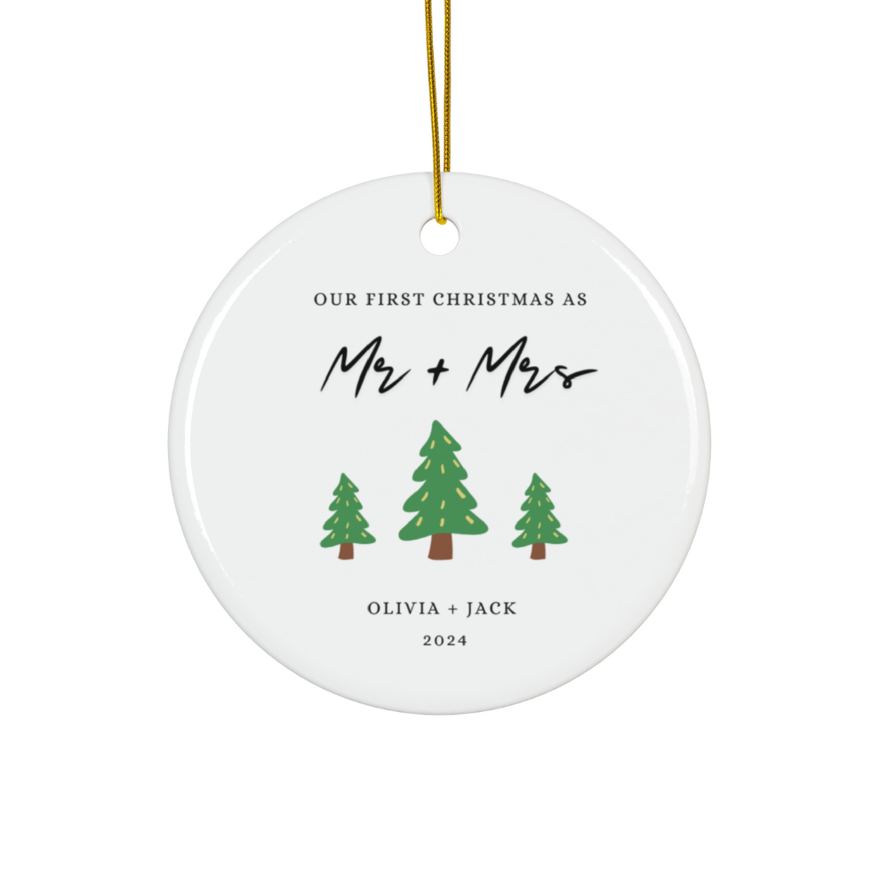 2025 Personalized First Christmas Married Ornament
