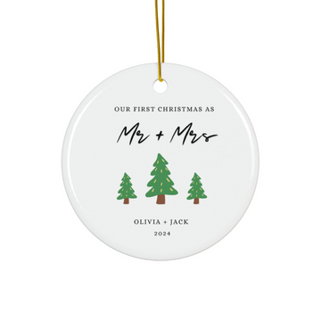 2025 Personalized First Christmas Married Ornament