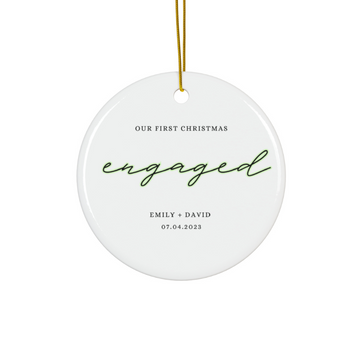 2025 Personalized First Christmas Married Ceramic Ornament