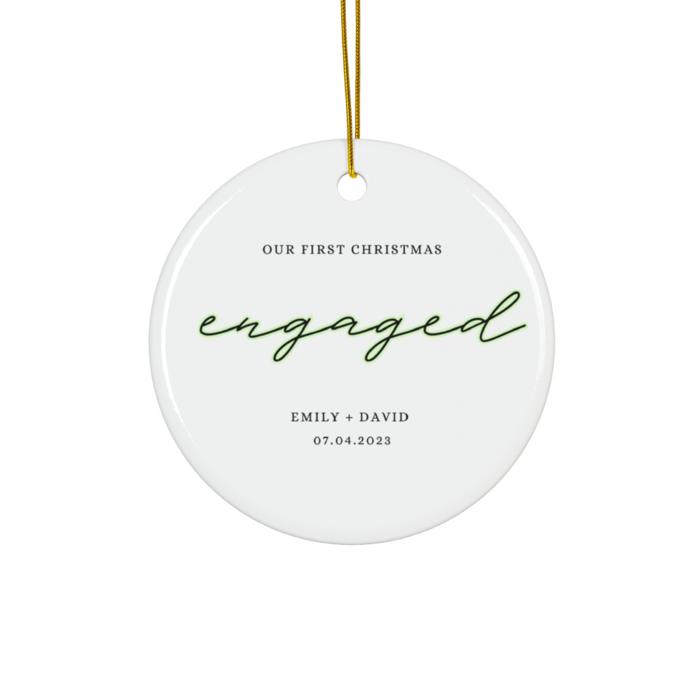 2025 Personalized First Christmas Married Ceramic Ornament