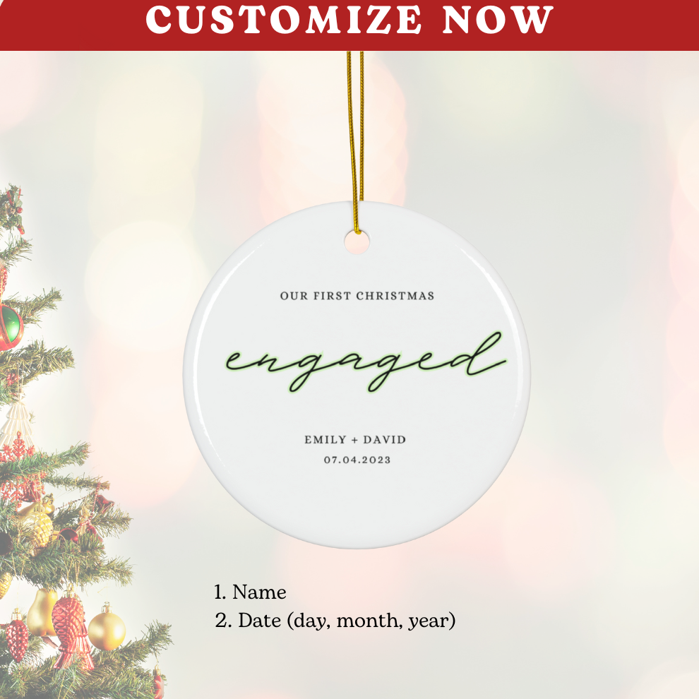 2025 Personalized First Christmas Married Ceramic Ornament
