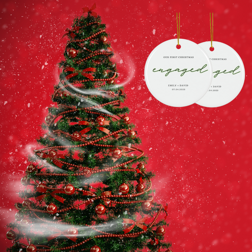 2025 Personalized First Christmas Married Ceramic Ornament