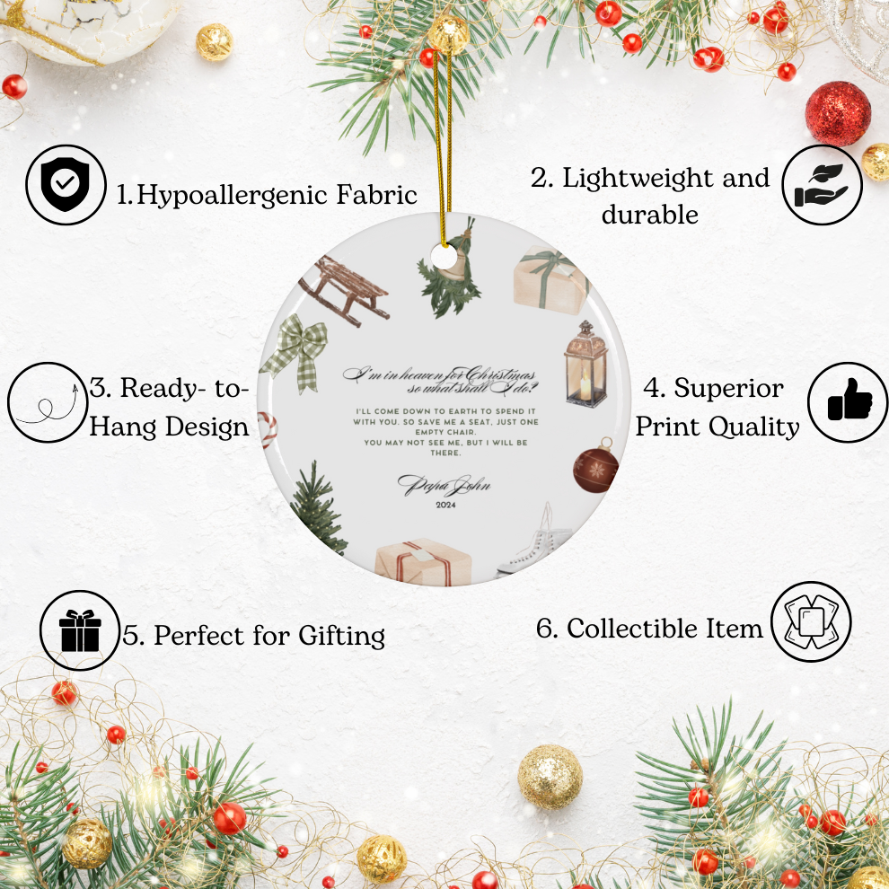 2025 Personalized Memorial Christmas Circle Ceramic Ornament