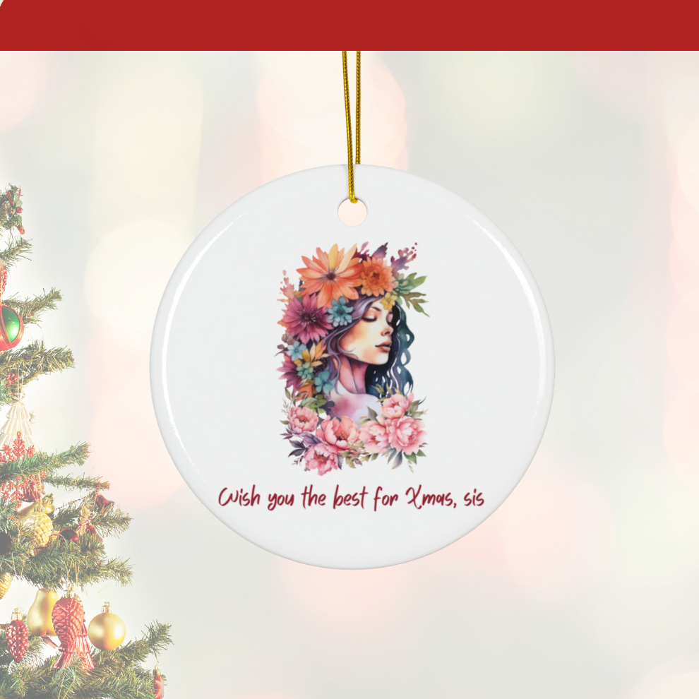 2025 Personalized Sisterhood Christmas Circle Ceramic Ornament