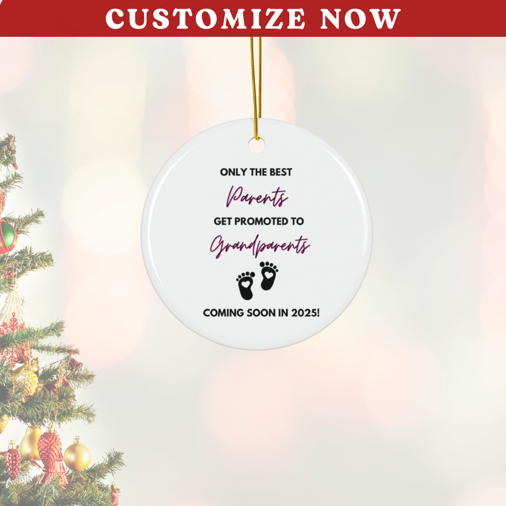 2025 Personalized Pregnant Christmas Circle Ceramic Ornament