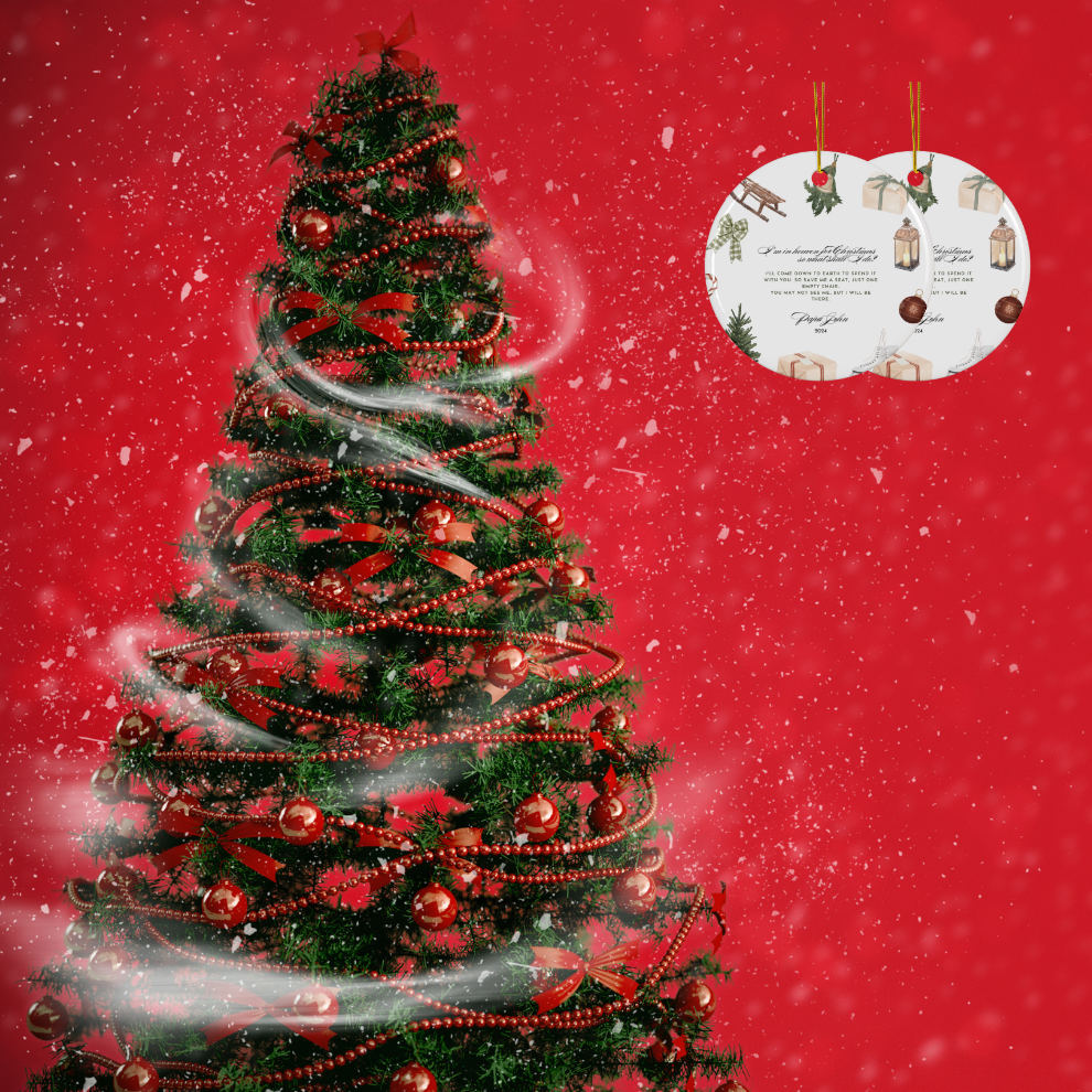2025 Personalized Memorial Christmas Circle Ceramic Ornament