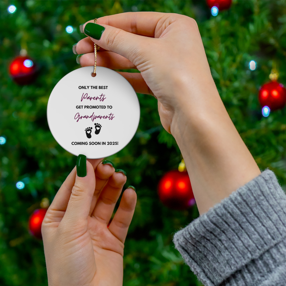 2025 Personalized Pregnant Christmas Circle Ceramic Ornament