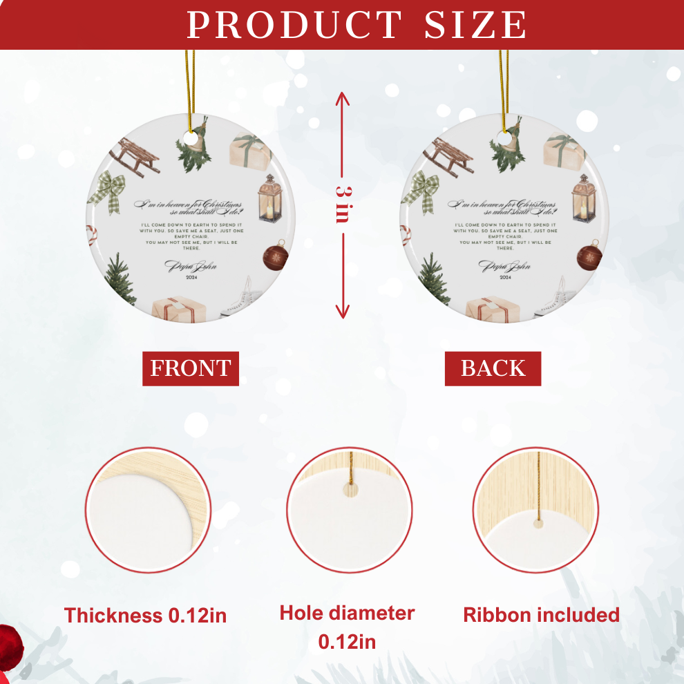 2025 Personalized Memorial Christmas Circle Ceramic Ornament