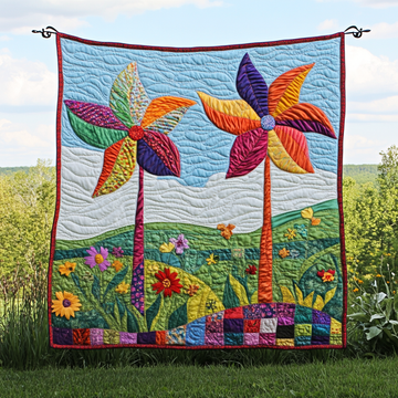 Spinning Breeze Quilted Blanket Cute Throw Blanket Christmas Gifts For Nature Lovers - Marykun