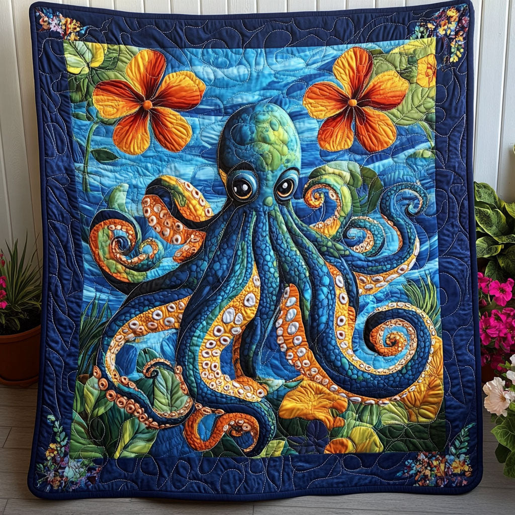 Spiral Sorcery Quilted Blanket Christmas Bedroom Decor Cool Octopus Gifts - Marykun